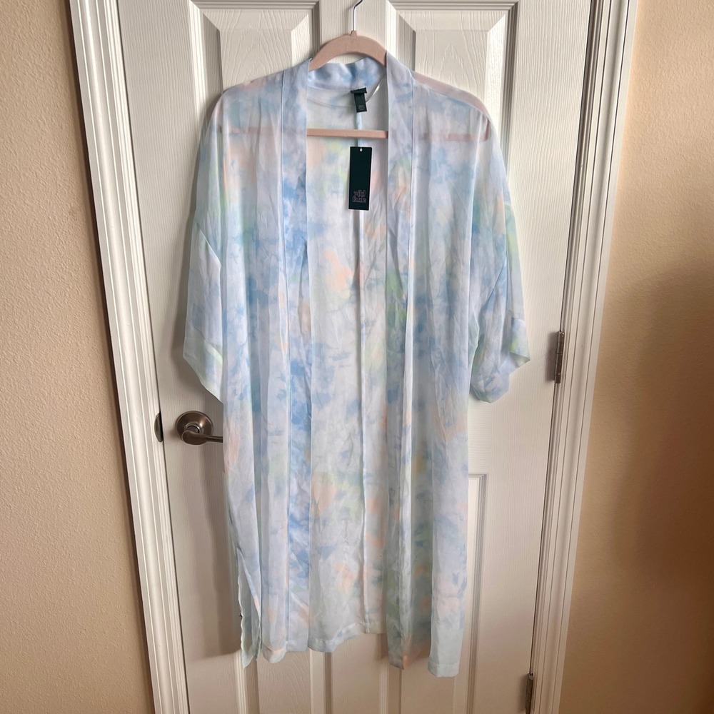 NWT Wild Fable Tie Dye Kimono Cover Up Duster Lightweight‎ OSFM